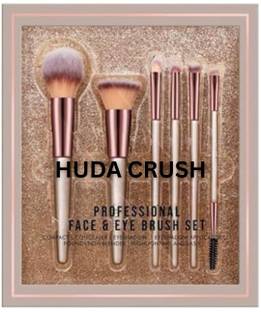 HUDA CRUSH 6 in 1 Brush Set-Synthetic Bristle, Easy Blending, Face & Eye Makeup Brushe Set
