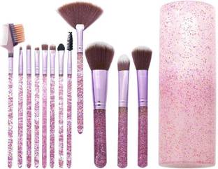 hemoly 12PCS MAKEUP BRUSH WITH SPARKLE STORAGE BOX ( PACK oF 12)