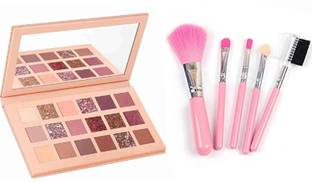 munix Makeup Brush 5 piece with 18 Multi Shades Combo