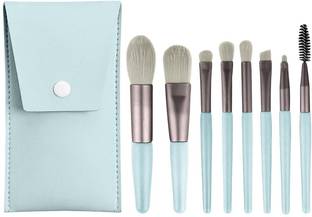 RICH BEAUTY 8 Pcs Brush Set With Pouch, Makeup Brushes Premium Synthetic Kabuki Foundation