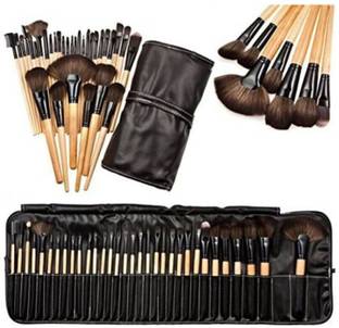 SHEELU Leather Cover Full Makeup Brush Set (Pack of 24)