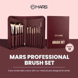 MARS Professional Makeup Brush Set With Leather Case | Soft Bristles | Easy To Hold