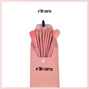 MINARA Makeup Brush Set Of 08 With Easy To Carry Pouch (Pink)