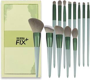 Sh.Huda Professional Fix+ Makeup Brush Set - 13 Piece Makeup Brushes with Portable Pouch