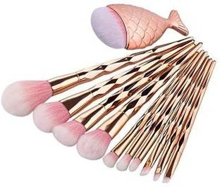 asija makeovers Diamond Makeup Brushes Set with Big Fish Tail for Foundation Eyeshadow Face Kit