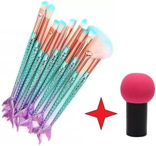 balaan's beauty bazar A PROFESSIONAL FISH MERMAID DESIGN MAKEUP BRUSH & MASHROOM SPONGE PUFF