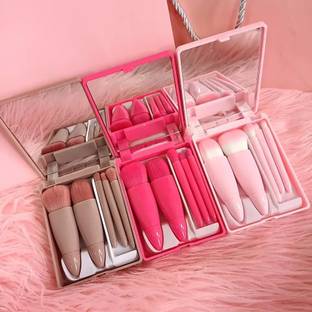 coycoyy Mini Portable Traveling MakeUp Brush set with case and mirror for daily use