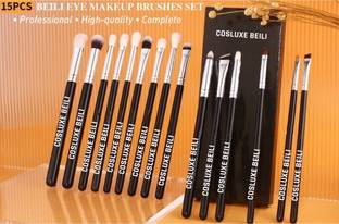 COSLUXE BEILI Beili Makeup brush Set,15Pcs Natural Goat Hair Make Up Brushes Set B-15