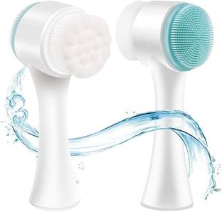 EVERSHINET 2-in-1 Skin Care Facial Cleansing Silicone face Brush Facial Scrubber Dual Brush