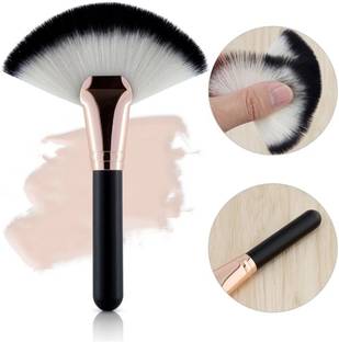 NYLI Professional Fan Brush for Precise Face Highlighting – Soft Synthetic Bristles makeup brush