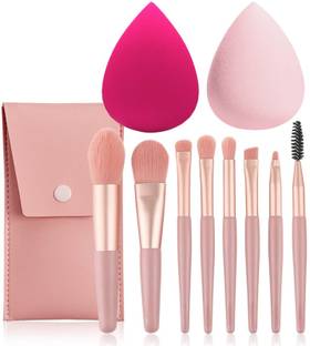 Beautiflame 8Pcs, Mini Makeup Brush Set Foundation Brush & 2 Powder Blender