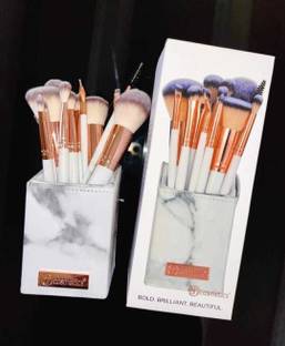 BH STUDIO PRO Signature Rose Gold 13 Piece Brush Set with Holder [WHITE]