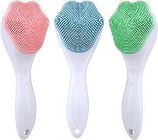 NAKSHT Silicone Face Scrubber Exfoliating Brush, Manual Handhold Facial Cleansing Brush