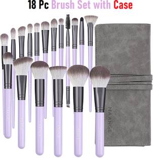Maange 18 Pcs Professional Makeup Brush Set with carry case Grey