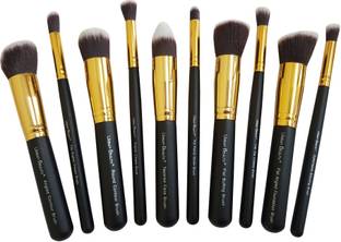 Urban Beauty 10 piece Makeup Brush Set Model UB-102 (Black+Gold)