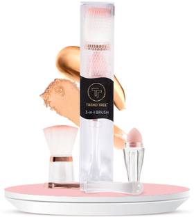 TRENDTREE 3 in 1 Makeup Brush set of Powder Brush, Beauty Sponge, Eyeshadow Brush