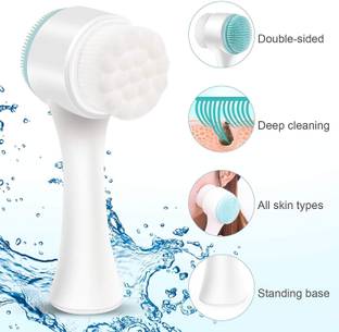 RUBY FACE Facial Cleansing brush, 2-in-1 Skin Care face brush, silicone facial Face