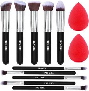 Pro Girl Premium Makeup Brushes Set of 10 + Makeup Sponge 2