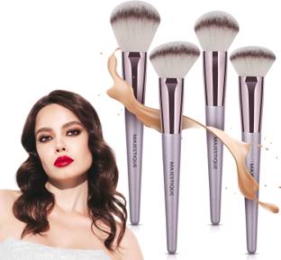 MAJESTIQUE Premium Brush Set, Essential Brushes for Flawless Makeup - 4Pcs/Rose Gold