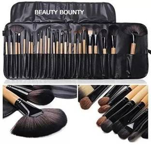 beauty bounty Makeup Brushes Set Natural Cosmetic Brush set with Pouch Case