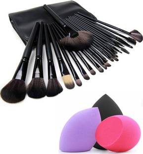 My Face Ulta soft Professional 24pc makeup brushes with leather pouch