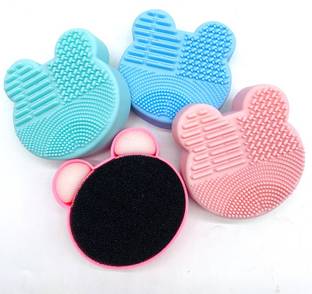 MobFest ® Mickey Bear Makeup Brush Cleaning Box Silicone Quick Dry Brush Cleaner