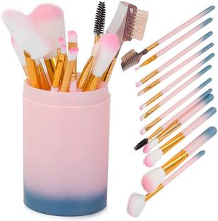 teayason Beauty Extra Soft Makeup Brushes Set of 12 , Pink Blue with Storage Box