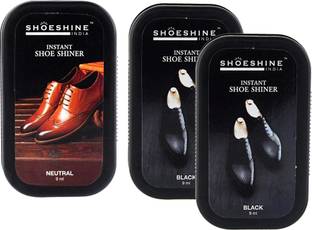 SHOESHINE Black and Neutral Shiner for Formal/ Leather Shoes Shiner