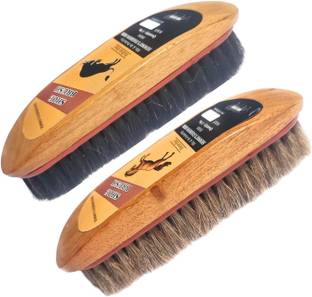 HIMMU'S FASHION HUB Premium Shoe Brush for Leather Shoes - Black & Brown Boot Cleaner, Soft Brushes Brush