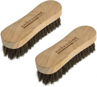 SHOESHINE Two Horse Hair Shoe Brush For Cleaning Shoe Fine Quality Shoe Cleaning Brush Brush