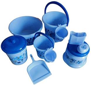 Vmk Combo Plastic bucket, Tub & Mug Bathroom Set 20 L Plastic Bucket
