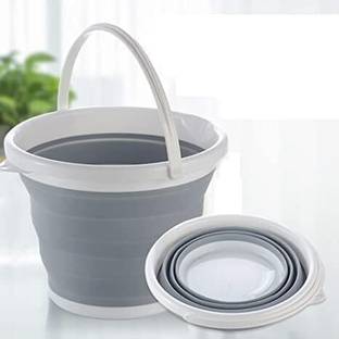 VINSU SALES Portable Foldable Silicone Bucket for Camping, Travel, Car Washing 5 L Silicone Bucket