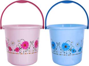 KUBER INDUSTRIES Floral Design Unbreakable Strong Plastic Bathroom Bucket 18 L Plastic Bucket