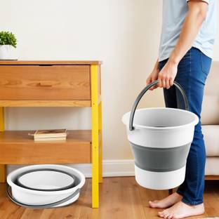ZUHI Foldable Bucket for Bathroom Cleaning, Car Wahs, Foot Soak Hot/Cold Water 10 L Silicone Bucket