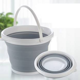 GHANSHYAM Fold-able Silicone Bucket Portable Space Saving Water Bucket (Pack of 1) 10 L Silicone Bucket