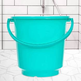HOMESTIC Plastic Unbreakable Bucket with Handle|16 Liter|Green 16 L Plastic Bucket
