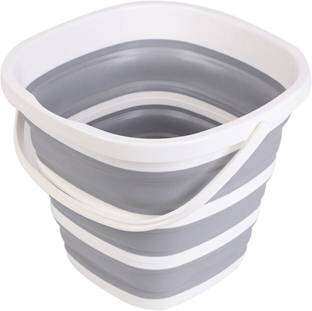 ZQBIEE Daily Use Square Shape Floor Cleaning Foldable Bucket, Portable Bathroom Buckets 10 L Silicone Bucket