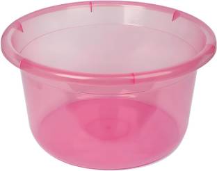 HOMESTIC Durable Deep Bath Tub|Versatile Short Livestock Feeding Pan,26 Litre (Pink) 26 L Plastic Bucket