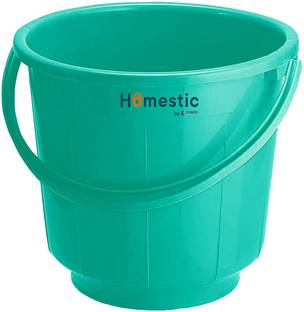 HOMESTIC Unbreakable Strong Plastic Bathroom Bucket 13 LTR (Green) 13 L Plastic Bucket