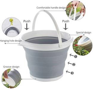 SKYBUCKET Craftend Collapsible Bucket 10L 2.6 Gallon Cleaning Bucket Mop Bucket Folding 5 L Silicone Bucket