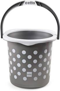 cello Cello Fusion 6 Piece Plastic Bathroom Set of 6, Grey 16 L Plastic Bucket