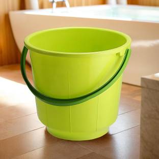 HOMESTIC Unbreakable Strong Plastic Bathroom Bucket 13 LTR (Green) 13 L Plastic Bucket