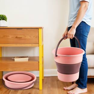 ZUHI Foldable Bucket for Bathroom Cleaning, Car Wahs, Foot Soak Hot/Cold Water 10 L Silicone Bucket