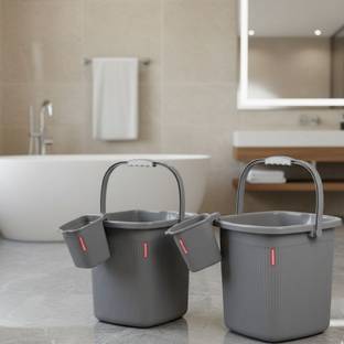 MODWARE MODWARE 2 Bucket with 2 Mug Set , Polypropylene, Premium Quality Bucket Set 18 L 18 L Polypropylene Bucket
