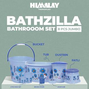 himalay thermoplast 8PC Set Blue 25 L Plastic Bucket