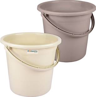 HOMESTIC Plain Plastic Strong Bucket for Bathroom for Bathing|18 LTR|Pack of 2|Multi 18 L Plastic Bucket