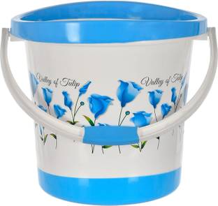 HOMESTIC Plastic Tulip Flower Unbreakable Strong Bathroom Ultra Bucket With Handle, 18 L Plastic Bucket