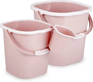 RATAN Plastic Bathroom Set of 3 Combo 18L Bucket x 1, 25L Bucket x 1, 1.5L Mug x 1 25 L Plastic Bucket