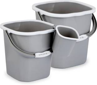 RATAN Bathroom Set of 3 Combo 18L Bucket x 1, 25L Bucket x 1, 1.5L Mug x 1 25 L Plastic Bucket