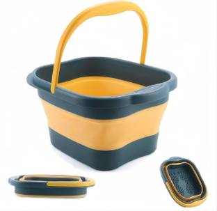 SUICUNE Foldable Foot Bath with Acupressure Points, Sturdy and Easy to Store 15 L Silicone Bucket